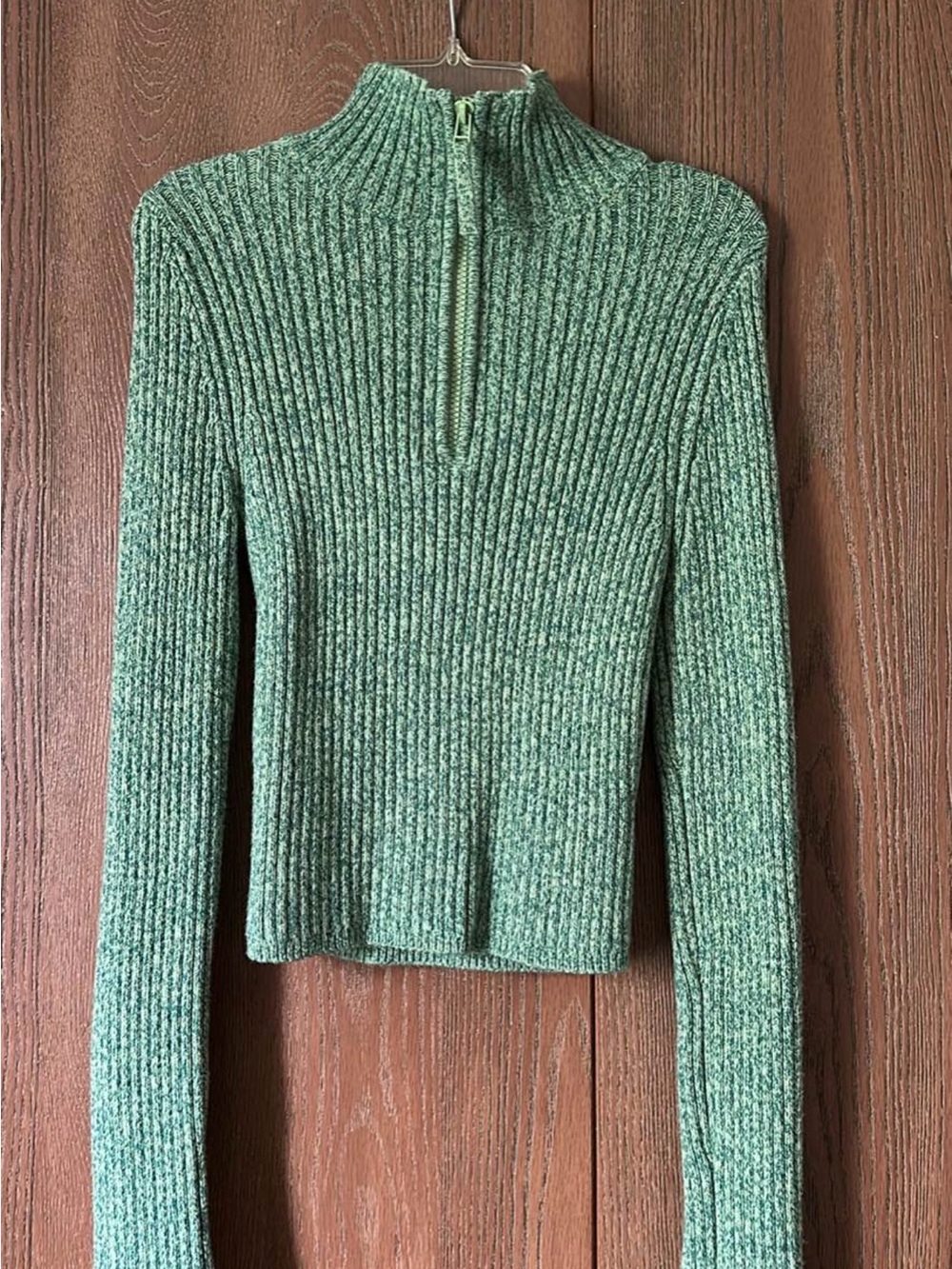 aerie Ribbed Half-Zip Turtleneck Sweater